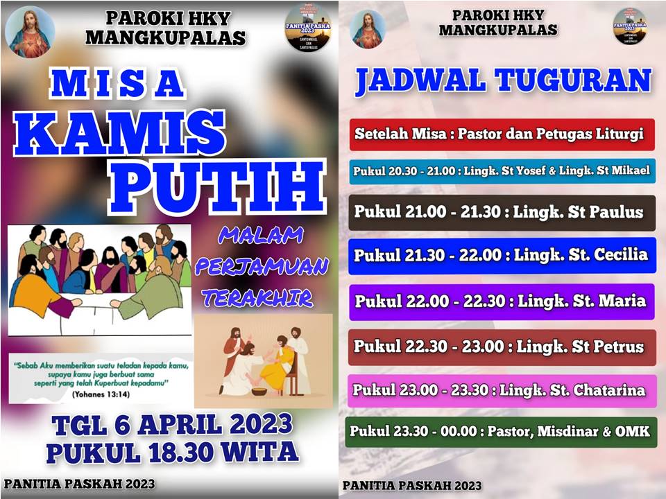 Misa Kamis Putih & Jadwal Tuguran